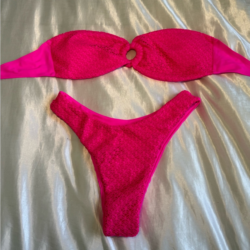 Amazon hot pink bikini set